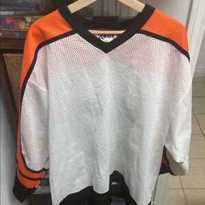 VTG Kobe Orange and White Mesh Number #73 Hockey Jersey